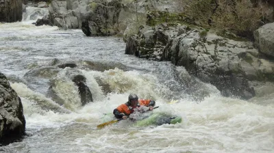Gianfranco dans les dernières km de gorge, le 27 avril 2019, avec 12 mcs a Goudet..